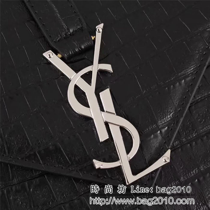 YSL聖羅蘭 經典款 互扣式金屬YSL標誌 平紋原版皮肩背包 26589 YAS1011